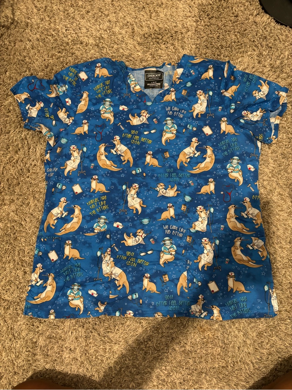 Otters Scrub Top